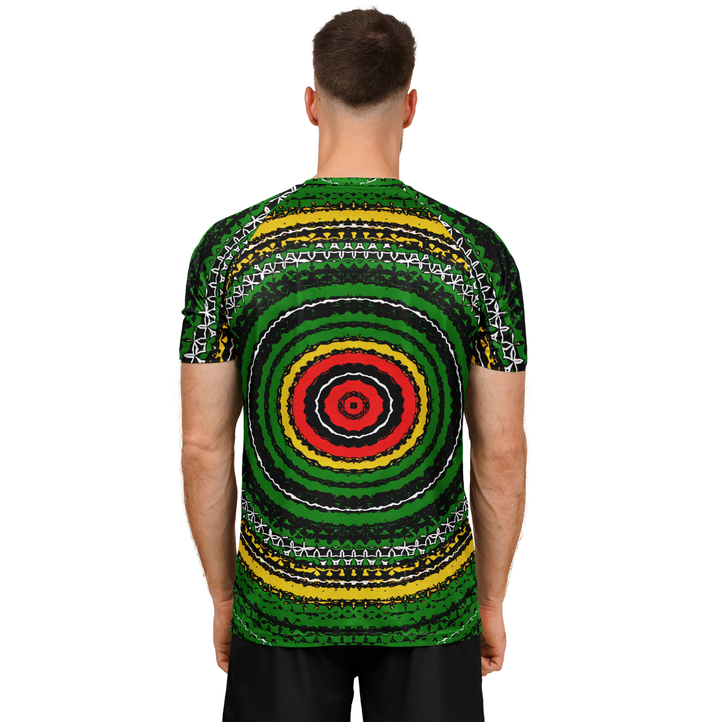 Men's Green Striped with Vibrant Accent Pattern All Over print Men's Soccer Jersey