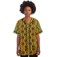 Women's African Kente Geometric Pattern All-Over Print Baseball Jersey