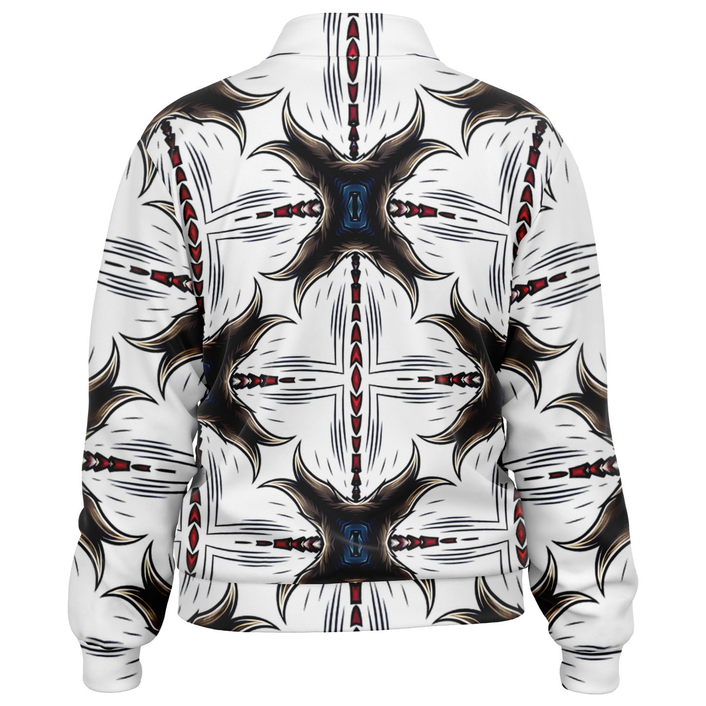Women's Abstract Symmetry Pattern Polyester Track Jacket