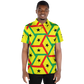 Men's Red Yellow Green Black Stars Polyester Polo Shirt
