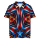 Men's Patriotic Red White Blue Geometric Zip-Up Polo Set