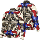 Men's Patriotic Star Kaleidoscope Pattern All-Over Print Baseball Jacket