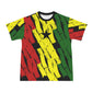 Men's Ghana Flag Pattern With Black Star All-Over Print Cut & Sew Ribbed Collar T-Shirt
