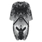 Women's Monochrome Kaleidoscope Pattern All-Over Print Oversized T- Shirt Loungewear
