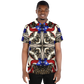 Men's Patriotic Stars & Cross Kaleidoscope Pattern All-Over Print Polo Shirt