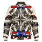 Women's Patriotic Star Kaleidoscope Pattern All-Over Print Baseball Jacket