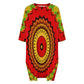 Women's Red Tribal Kaleidoscope Women's Oversized T- Shirt Loungewear