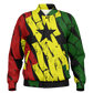Women's Ghana Flag & Black Star Pattern All-Over Print Baseball Jacket