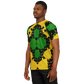 Men Bold Red Yellow Green & Black Star Geometric Pattern All Over Print Soccer Jersey