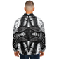 Men's Classic Black & White Geometric Pattern All Over Print Baseball Jacket