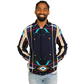 Men's Abstract Neon Geometry Pattern Design All Over Print Baseball Jacket