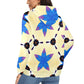 Women's Blue Floral Kaleidoscope Pattern All-Over Print Women's Fleece Full-Zip Hoodie (Model H60)