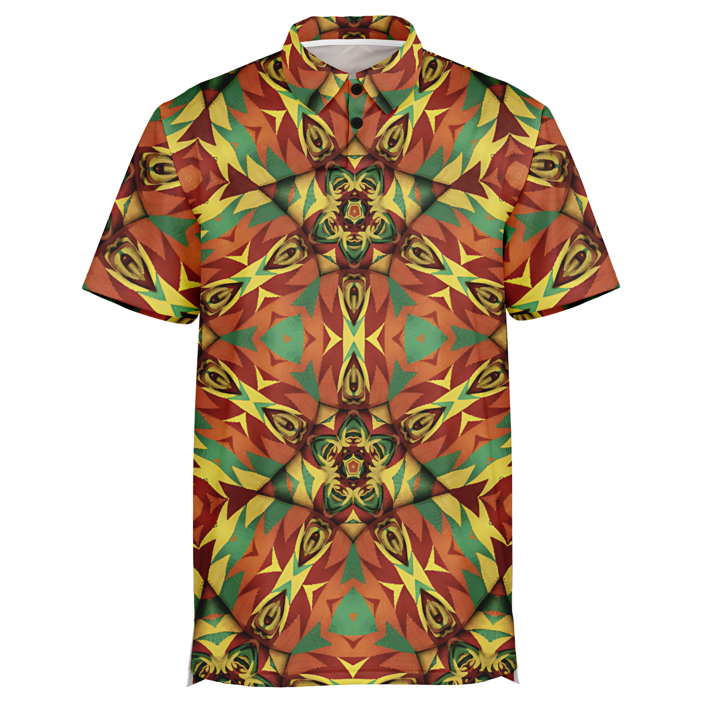 Men's Bold Tribal Kaleidoscope Pattern All Over Print Polo Shirt