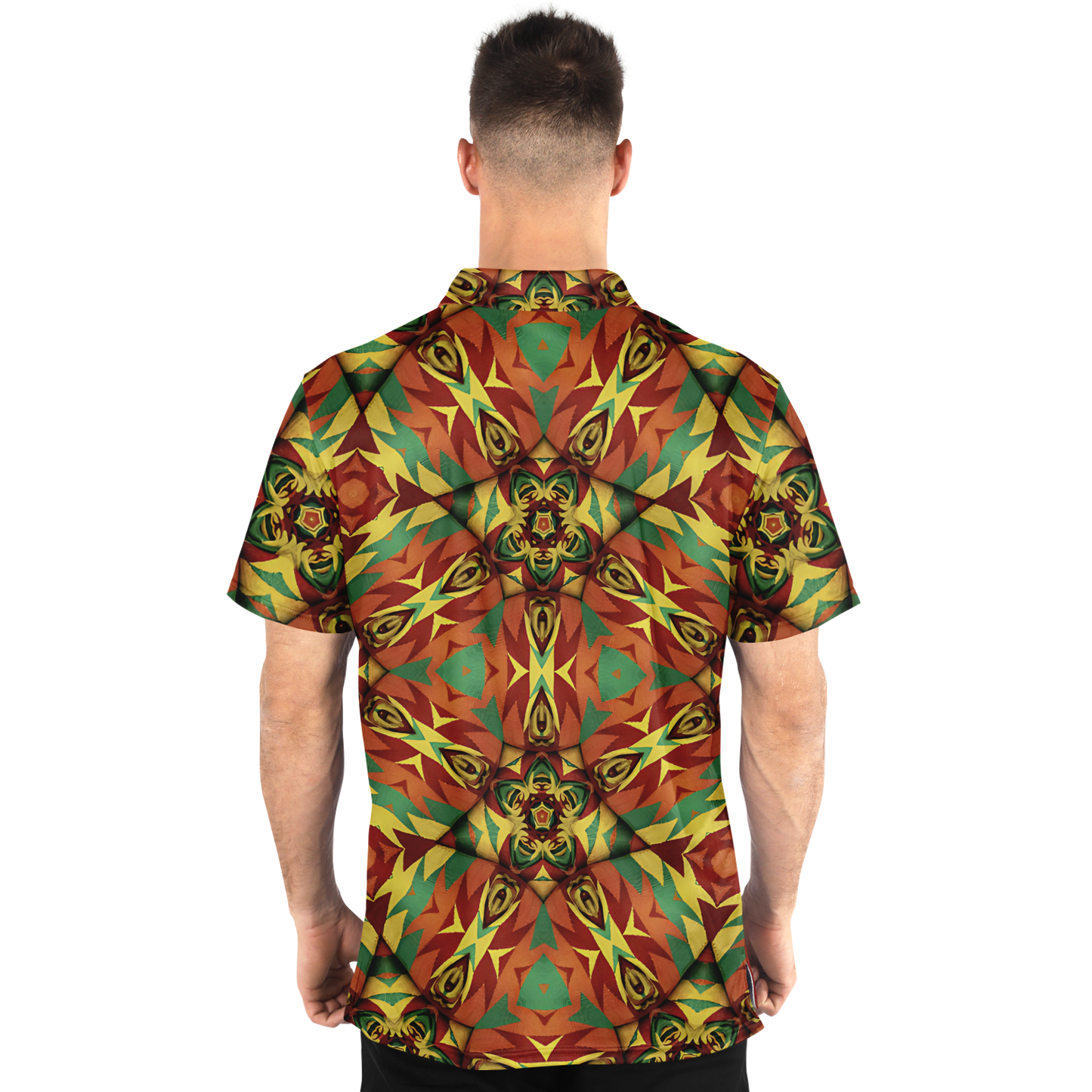 Men's Bold Tribal Kaleidoscope Pattern All Over Print Polo Shirt