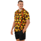 Men's Vibrant Autumn Kaleidoscope Pattern Spread Collar Short Sleeve Button-Down All Over Print Shirt.
