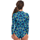 Women's Blue Kaleidoscope Bodysuit Long Sleeve