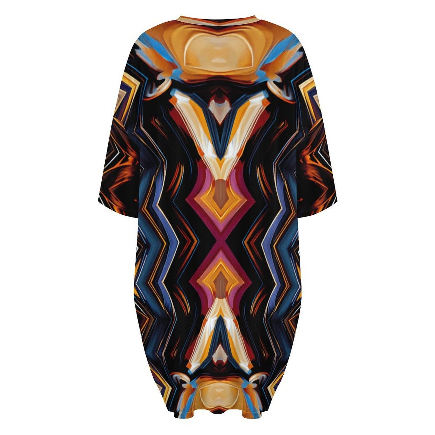 Women's Bold Geometric All-Over Print Oversized T- Shirt Loungewear