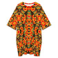 Women's Bold Geometric Kente-Inspired Pattern All Over Print Oversized T- Shirt Loungewear