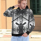 Men's Monochrome Kaleidoscope Pattern Men's All Over Print Hoodie