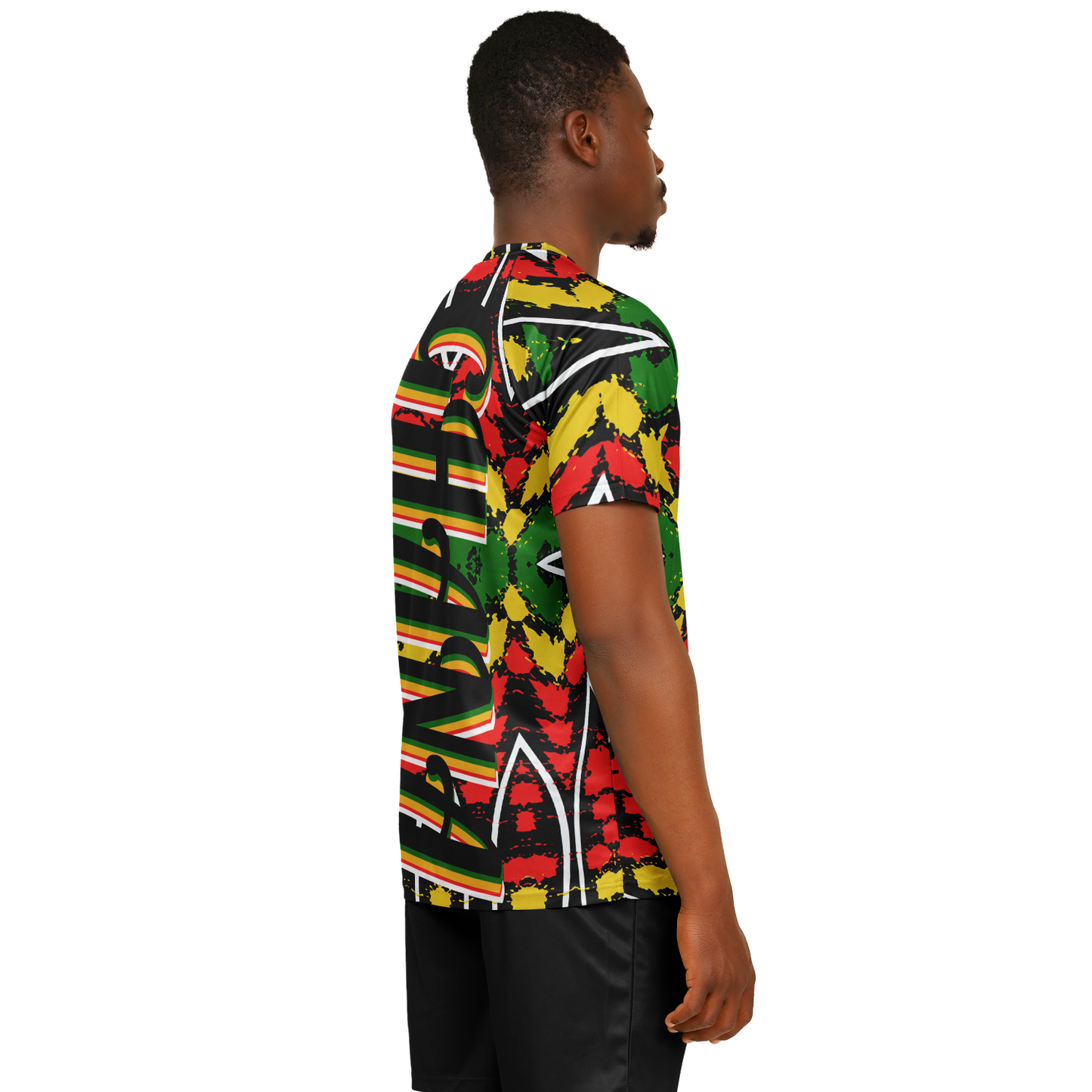 Men's Ghana Flag & Black Star Pattern All-Over Print Soccer Jersey
