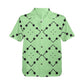 Men's Bold Green Geometric Black Dot-Node Pattern All-Over Print Hawaiian Shirt