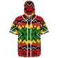 Men's Ghana Flag & Black Star Pattern All-Over Print Hooded Baseball Jersey