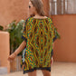 Women's Bold African Kente Inspired Pattern All-Over Print Swimsuit Cover Up