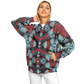 Women's Red, Green & White Teal Aztec Geo Pattern All-Over Print Baseball Jacket