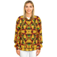 Women's Vibrant African Kente Geometric Pattern All Over Print Baseball Jacket