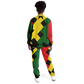 Women's Red Yellow Green and Black Stars Track Jacket and Pants