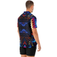 Men's Blue & Red Kaleidoscope Pattern All Over Print Spread Collar Short Sleeve Button-Down Shirt