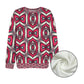 Women's Red Geometric Kaleidoscope Pattern All Over Print Crew Neck Sweater