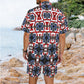 Men's Patriotic Star Kaleidoscope Pattern All-Over Print Hawaiian Shirt & Shorts Set