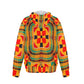 Men's Vibrant African Kente-Inspired Pattern All-Over Print Men's Fleece Full-Zip Hoodie