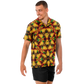 Men's Vibrant Autumn Kaleidoscope Pattern Spread Collar Short Sleeve Button-Down All Over Print Shirt.