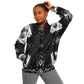 Women's Black & White Geometric Pattern All Over print All Over Print Baseball Jacket