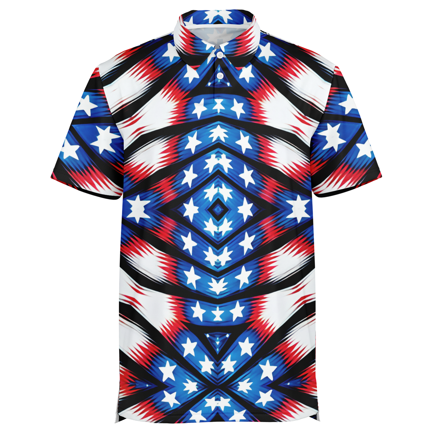 Men's American Flag Pattern All-Over Print Polo Shirt