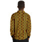 Men’s African Kente Geometric Pattern All-Over Print Long Sleeve Polo Shirt