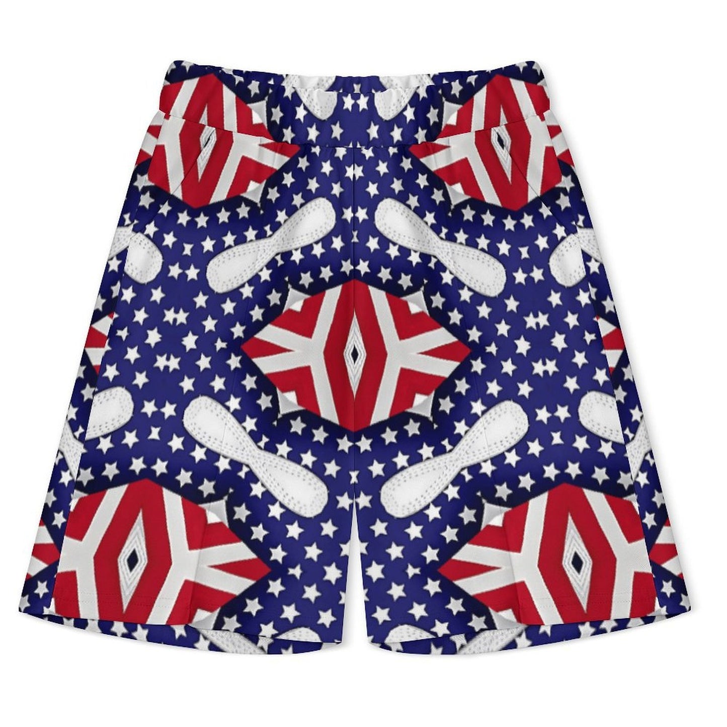 Men's Patriotic Stars & Stripes All Over Print Zip-Up Polo Set