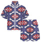 Women's Patriotic Stars & Stripes All Over Print  Windbreaker Short Set