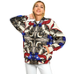 Women's Patriotic Star Kaleidoscope Pattern All-Over Print Baseball Jacket