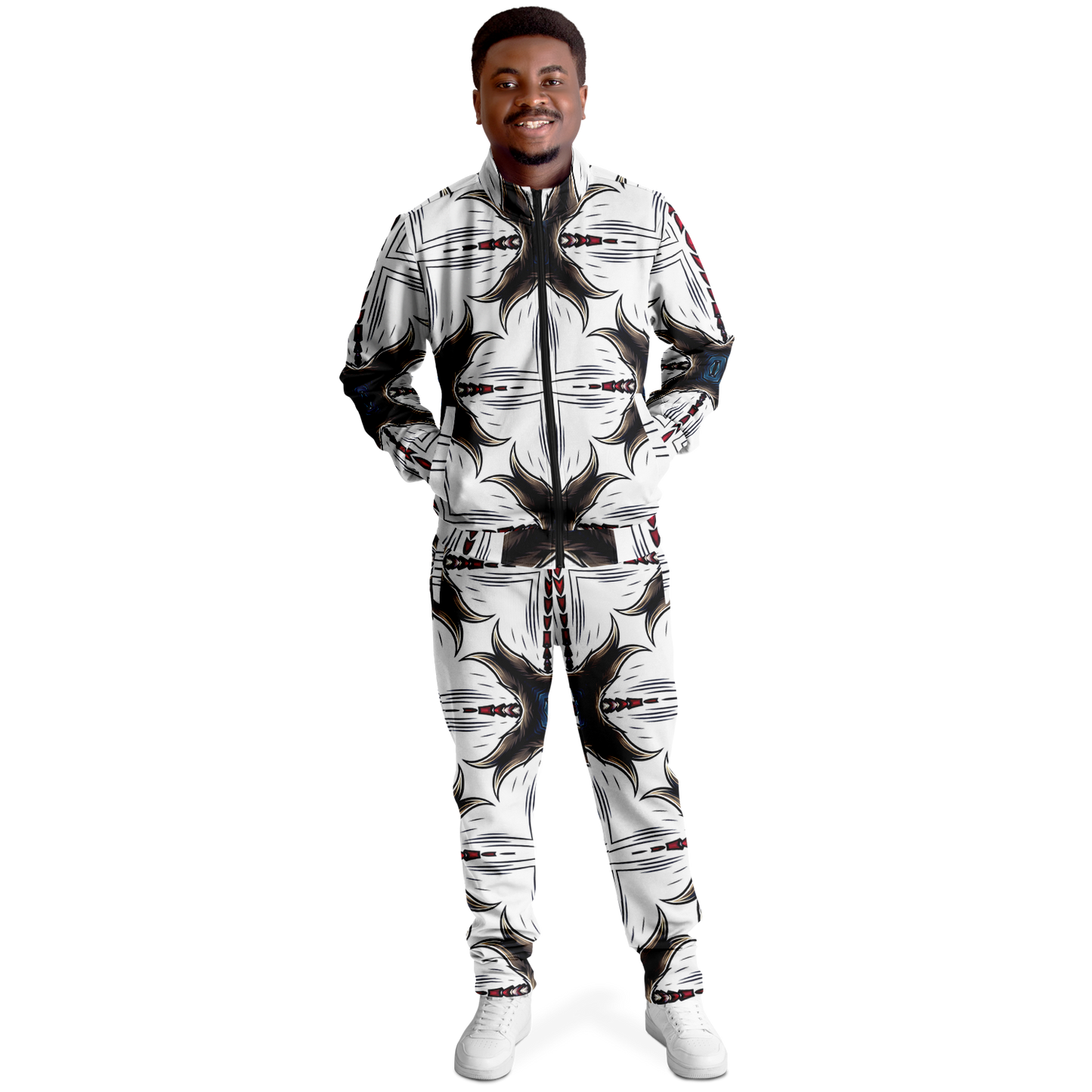 Men's Abstract Symmetry Pattern Track Jacket and Pants