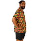 Men's African Kente Geometric Pattern All-Over Print Spread Collar Short Sleeve Button-Down Shirt