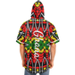 Men's Ghana Flag & Black Star Pattern All-Over Print Hooded Baseball Jersey