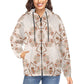 Women's Neutral Boho Graphic Pattern All-Over Print Women's Fleece Full-Zip Hoodie