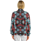 Women's Red, Green & White Teal Aztec Geo Pattern All-Over Print Baseball Jacket