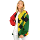Women's Red Yellow Green and Black Stars Baseball Jacket