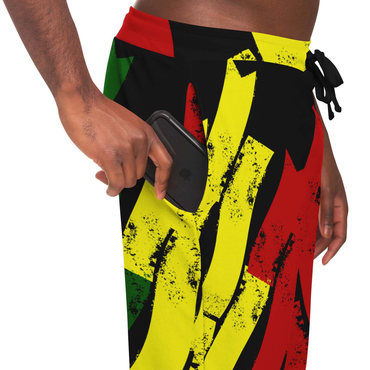 Men's Ghana Flag & Black Star Pattern All-Over Print Baseball Jacket