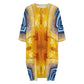 Women’s Bright Orange & Blue Abstract All Over Print Oversized T- Shirt Loungewear