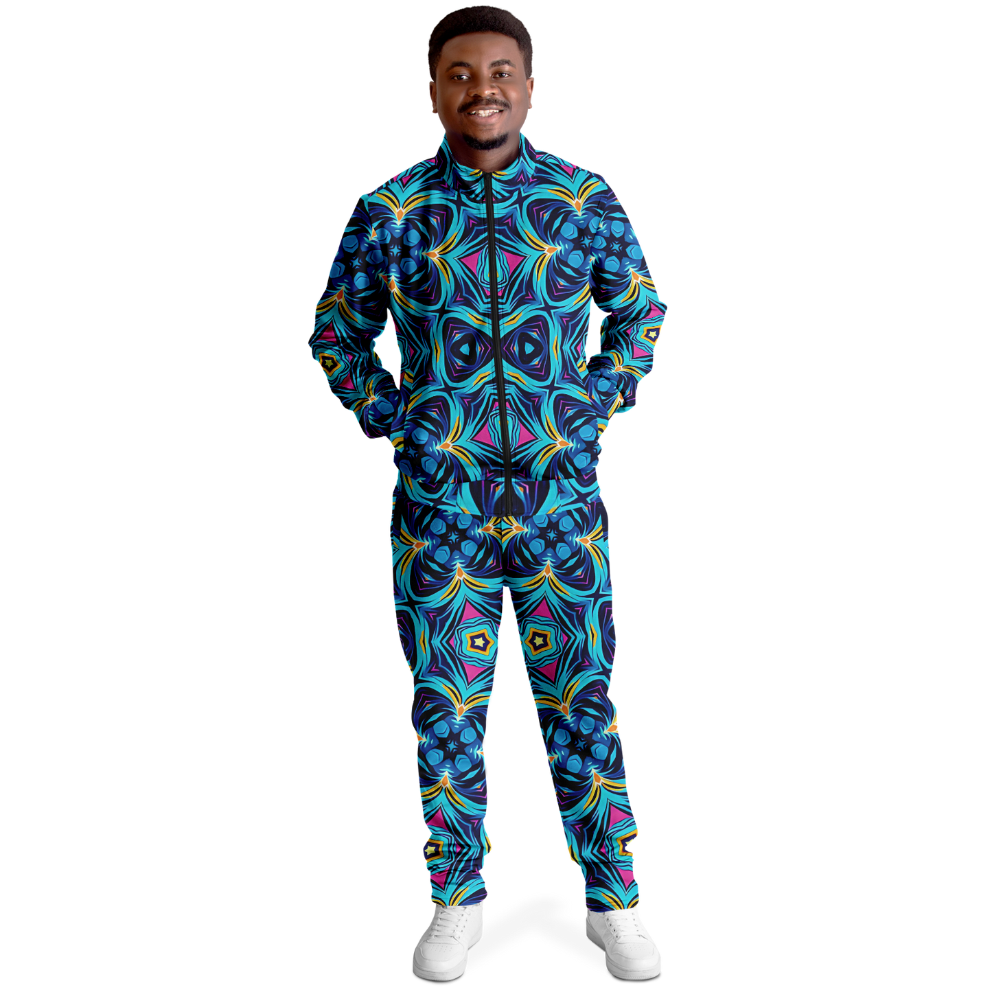 Men's Blue Kaleidoscope Track Jacket and Pants
